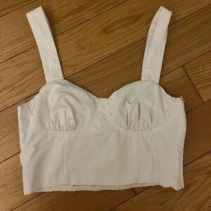 White Cropped Tank Top